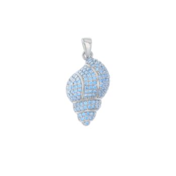 Conch Shell Pendant Cz-blue