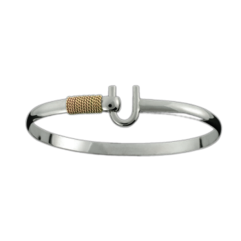 Caribbean Hook Bracelet - Sterling Silver w/14K Gold 4mm