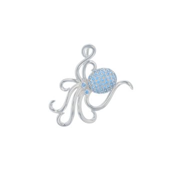 Octopus Pendant Cz-blue