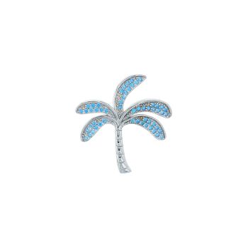 Palm Tree Pendant Cz-blue