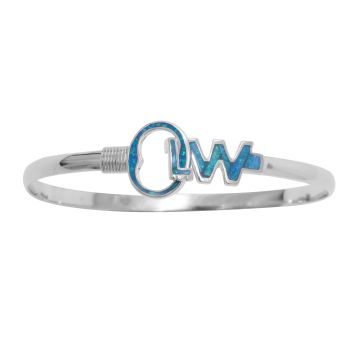 Key West Key Opal Inlay Hook Bracelet - Sterling Silver w/Opal Inlay 4mm