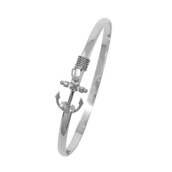 Anchor Hook Bracelet - Sterling Silver 4mm
