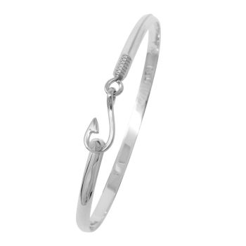 Fish Hook Bracelet - Sterling Silver 4mm