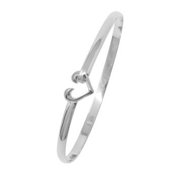 Heart Hook Bracelet - Sterling Silver 4mm